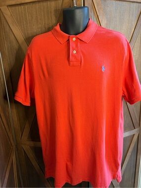 POLO RALPH LAUREN Classic Fit Orange Red Polo Shirt SIZE XL